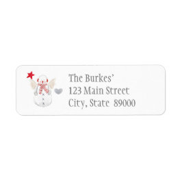 Cute Country Snowman Christmas Return Labels Returadress Etikett
