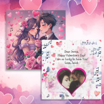 Cute Couple Anime Personlig Valentine Day