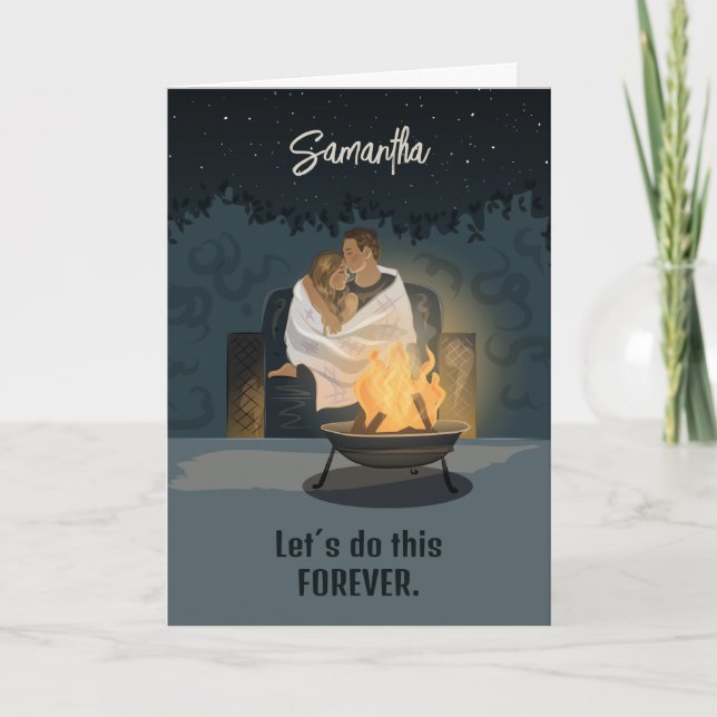 Cute Couple Anpassningsbar Valentine Card Kort (Framsida)