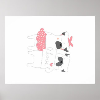 Cute Couple Fransk Bulldog Kärlek | HUND ÄLSKARE Poster