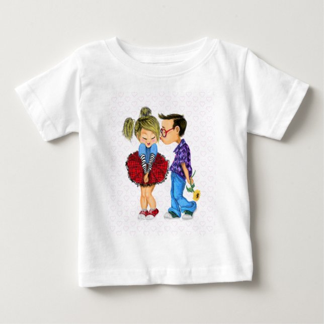 Cute Couple Funny Baby T-Shirt (Framsida)