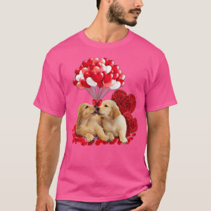 Cute Couple Golden Retriever Valentines day Hund L T Shirt