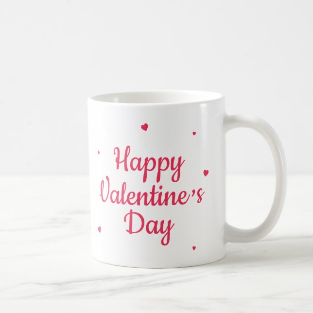 Cute Couple Heart Illustration Romantic Gift Kaffemugg (Höger)