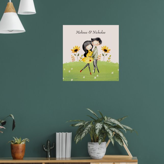 Cute Couple Hugger Poster (Vardagsrum 1)