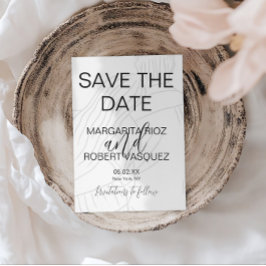 Cute Couple Hugging Script Save the Date Inbjudningar