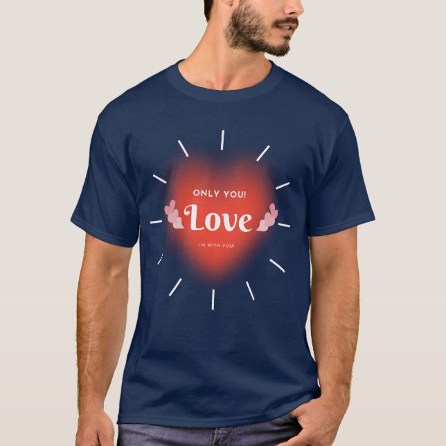 Cute Couple Love Heart Tee (Framsida)