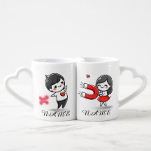 CUTE COUPLE MATCHING MUGG ROMANTIC KÄRLEK MAGNET