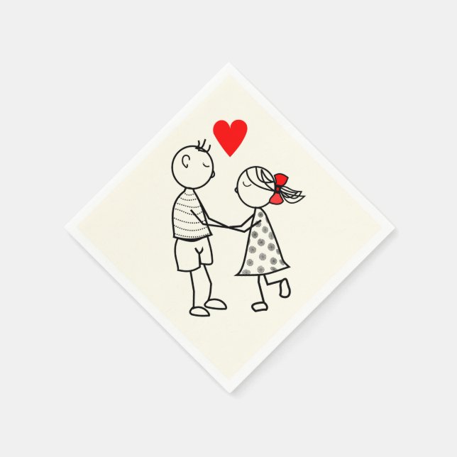 Cute Couple Napkins Pappersservett (Hörn)