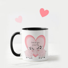 Cute couple of pink piggy mugg