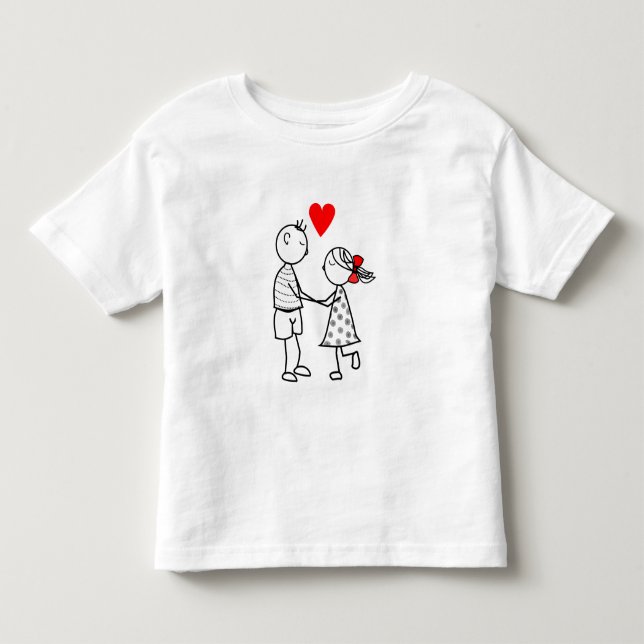 Cute Couple Småbarn T-shirt (Framsida)