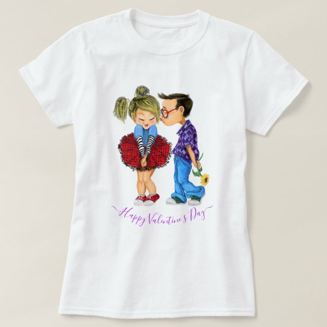 Cute Couple T-Shirt Your Valentine Day Gift (Design framsida)