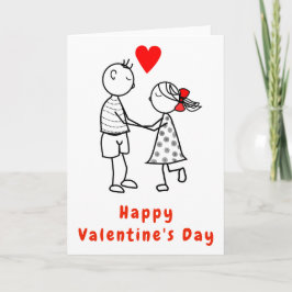 Cute Couple Valentine Day Card Kort