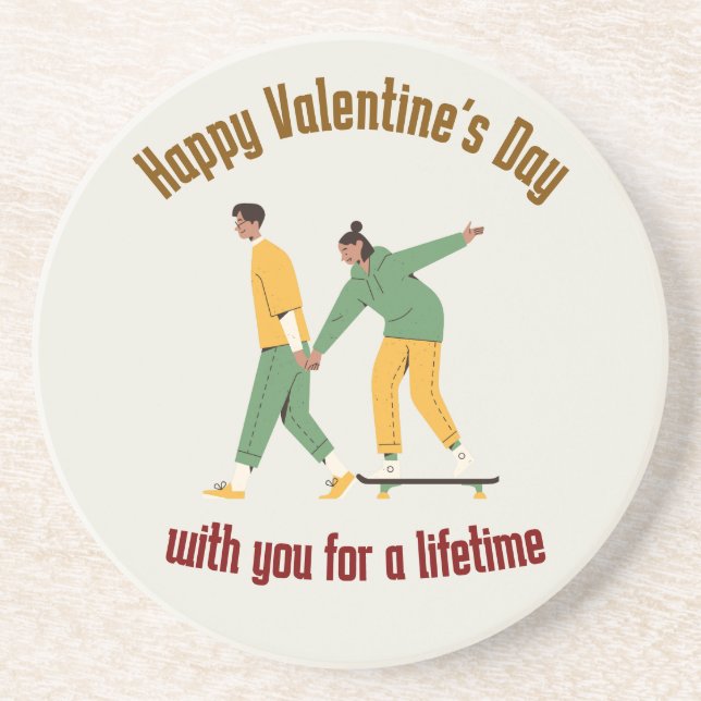 Cute Couple Valentine Day Underlägg (Framsidan)