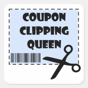 Cute Coupon Clipon Queen Say Fyrkantigt Klistermärke