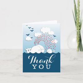 Cute Couwhite Whales Tackkort Card