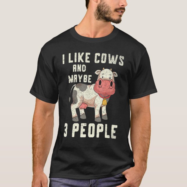 Cute Cow Älskare Farmer Farm Animal Funny Co T Shirt (Framsida)