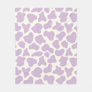 Cute Cow Animal Print Mönster Aesthetic Lilac  Fleecefilt