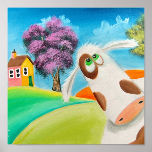 CUTE COW ANSIKTE Gordon Bruce art Poster (Framsidan)