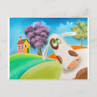 CUTE COW ANSIKTE Gordon Bruce art Vykort