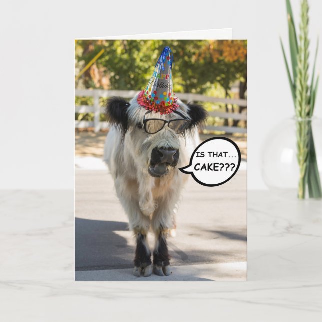 Cute Cow Birday Card Kort (Framsida)