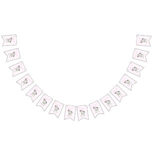 Cute Cow Birthday Bunting Flaggor