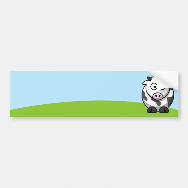 Cute Cow Bumper Sticker Bildekal (Framsidan)