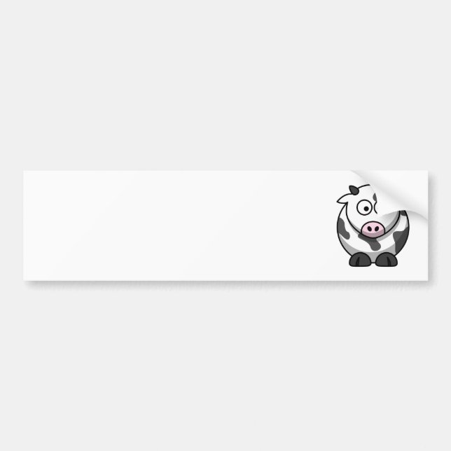 Cute Cow Bumper Sticker Bildekal (Framsidan)