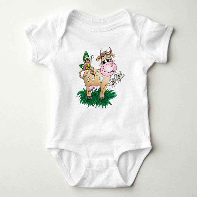 Cute Cow & Butterfly Tee (Framsida)