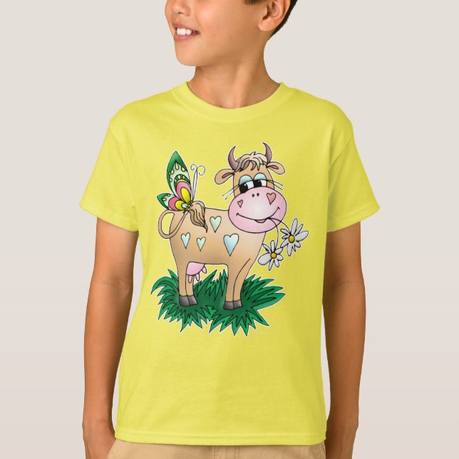 Cute Cow & Butterfly Tee (Framsida)