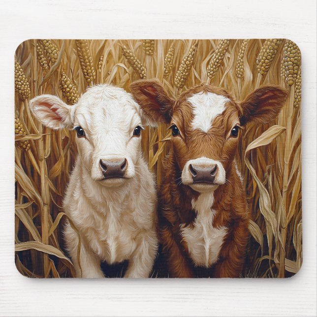 Cute Cow Calves Maj Fält Musmatta (Framsidan)