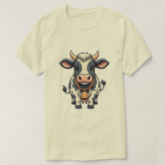 Cute Cow Cartoon Illustration – Adorable Farm Anim T Shirt
