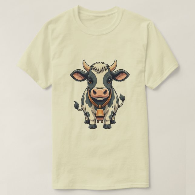 Cute Cow Cartoon Illustration – Adorable Farm Anim T Shirt (Design framsida)