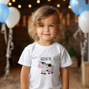 Cute Cow Child's Namn Småbarn T Shirt