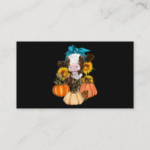 Cute Cow Farm Pumpkin Farm Fall Thanksgiving Farme Visitkort