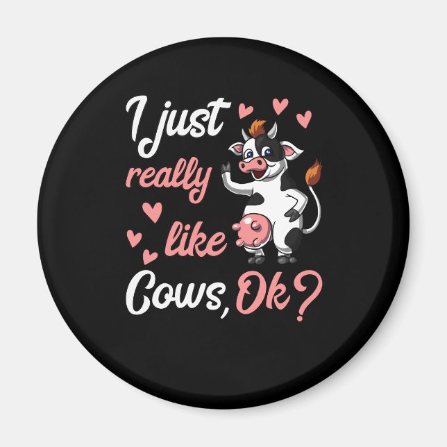 Cute Cow Funny Farm Ranch Animal Magnet (Framsidan)