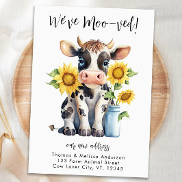Cute Cow FUNNY Vi har moved Ny adress Flytta Meddelande