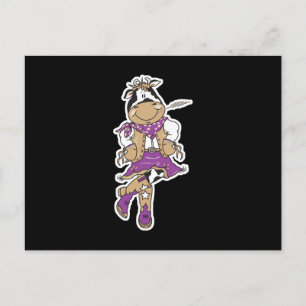 Cute Cow Girl Cow Vykort