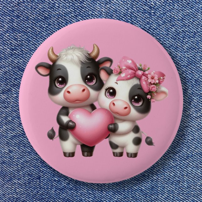 Cute Cow Heart Knapp (Cute Cow Heart Button)