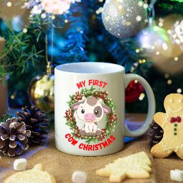 Cute Cow jul Berries Kaffemugg