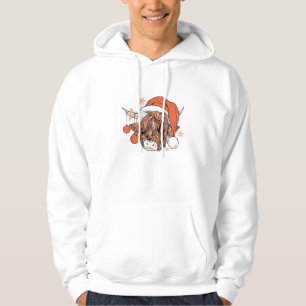 Cute Cow jultomten Hat Funny Festive Hoodie
