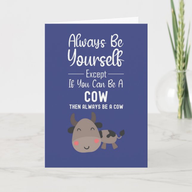 Cute Cow Lover Cards Funny Farm Animals Humor Kort (Framsida)