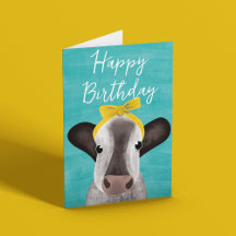 Cute Cow med Bow-Anpassadet födelsedag