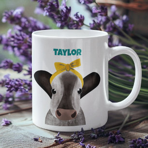 Cute Cow med Bow-Personlig Kaffemugg