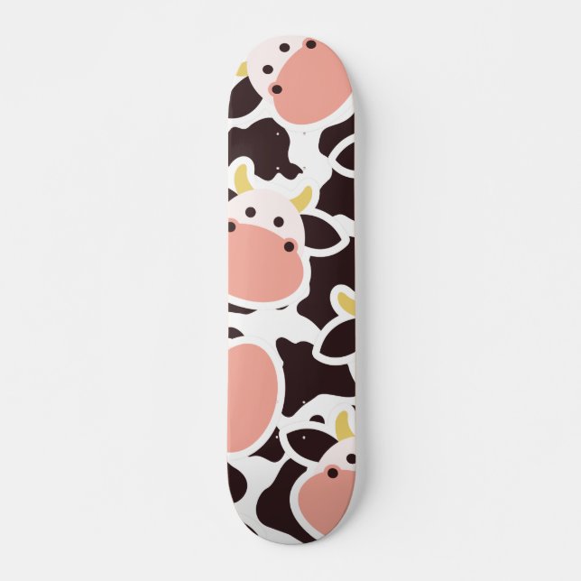 Cute Cow Mönster Mini Skateboard Bräda 18,5 Cm (Framsida)