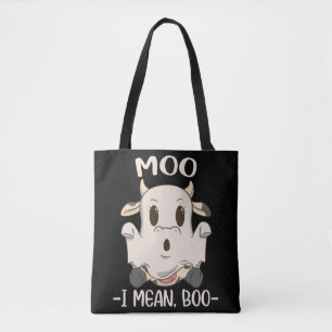 Cute Cow Moo Halloween Ghost Boo Tygkasse
