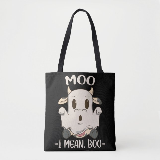 Cute Cow Moo Halloween Ghost Boo Tygkasse (Framsida)