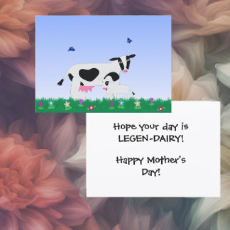 Cute Cow Mother’s Day Julkort