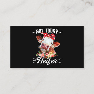 Cute Cow Not Today Heifer Blommigt Gift for Farmer Visitkort
