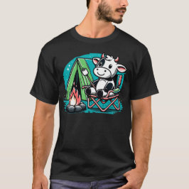 Cute Cow på Campfire Funny S more Camping T Shirt