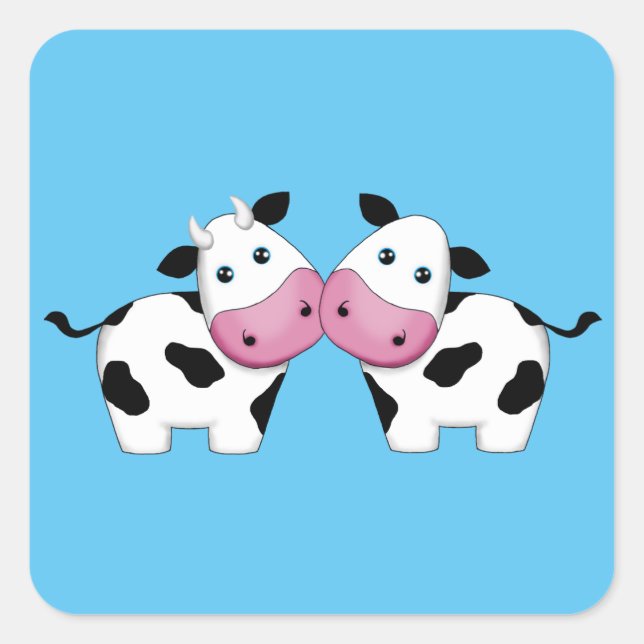 Cute Cow par Fyrkantigt Klistermärke (Framsida)